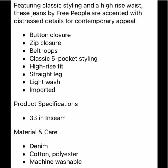 - Free People Blue Acid Wash My Own Lane Jeans Distressed Hi-rise Straight Leg - Picture 4 of 12